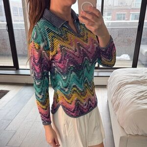 🔑 Vintage Missoni Knit Polo Sweater